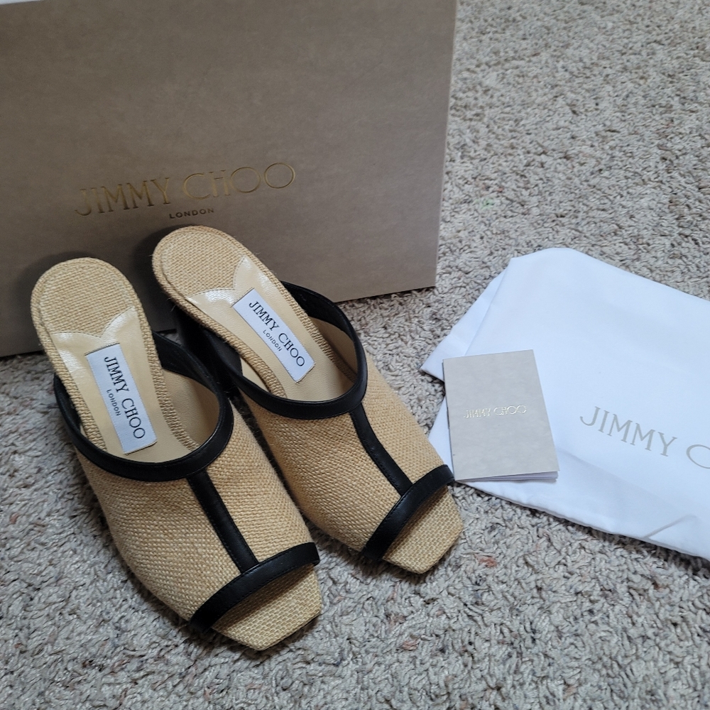 $595 Jimmy Choo Joud 85MM printed lizard Block